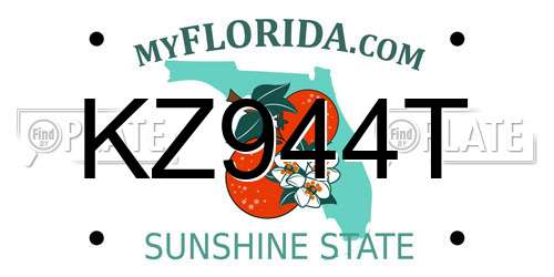 KZ944T Florida License Plate
