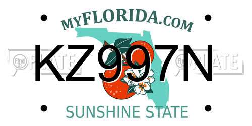 KZ997N Florida License Plate