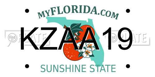 KZAA19 Florida License Plate