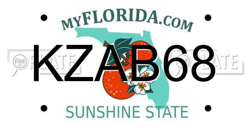 KZAB68 Florida License Plate