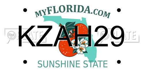 KZAH29 Florida License Plate
