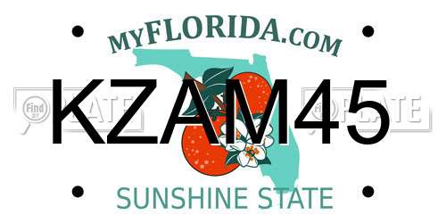 KZAM45 Florida License Plate