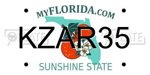 KZAR35 Florida License Plate
