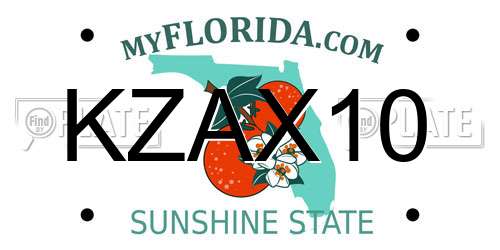 KZAX10 Florida License Plate