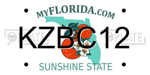 KZBC12 Florida License Plate