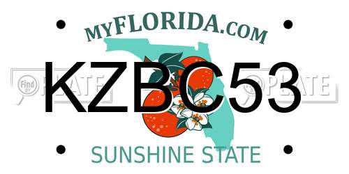 KZBC53 Florida License Plate
