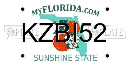 KZBI52 Florida License Plate