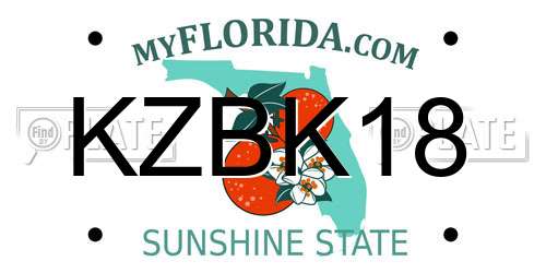 KZBK18 Florida License Plate