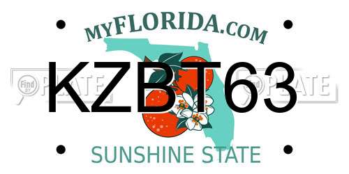 KZBT63 Florida License Plate