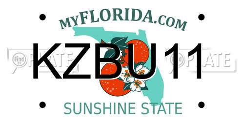 KZBU11 Florida License Plate
