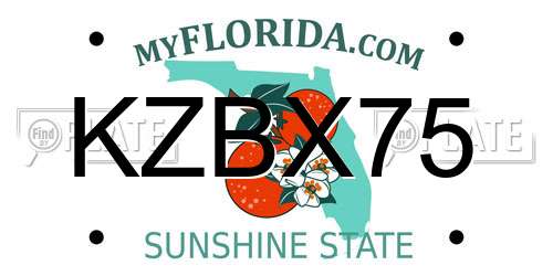 KZBX75 Florida License Plate