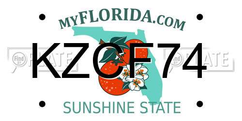 KZCF74 Florida License Plate