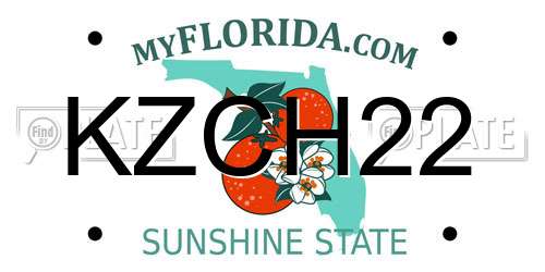 KZCH22 Florida License Plate