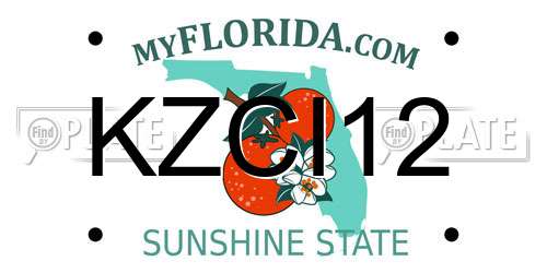 KZCI12 Florida License Plate