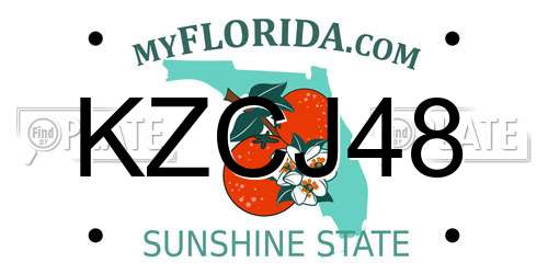 KZCJ48 Florida License Plate