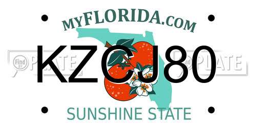 KZCJ80 Florida License Plate