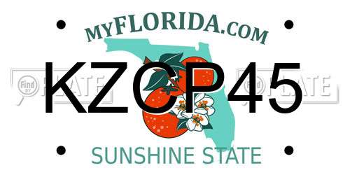 KZCP45 Florida License Plate