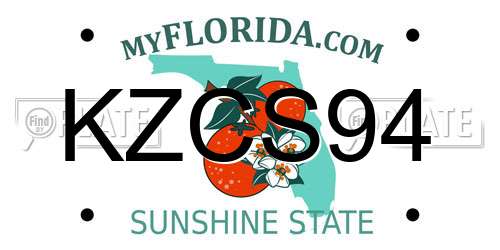 KZCS94 Florida License Plate