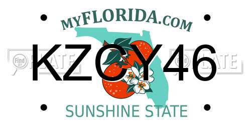 KZCY46 Florida License Plate