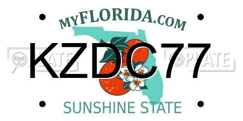 KZDC77 Florida License Plate