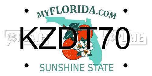 KZDT70 Florida License Plate