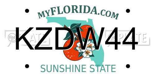 KZDW44 Florida License Plate