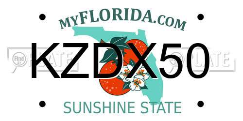 KZDX50 Florida License Plate