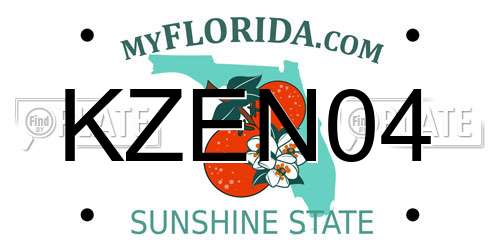 KZEN04 Florida License Plate