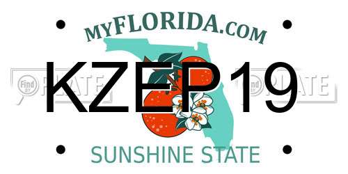 KZEP19 Florida License Plate
