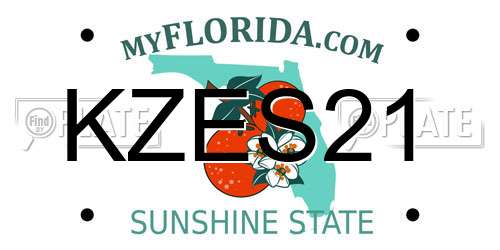 KZES21 Florida License Plate