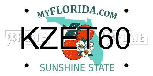 KZET60 Florida License Plate
