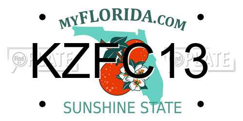 KZFC13 Florida License Plate