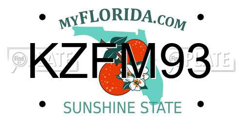 KZFM93 Florida License Plate