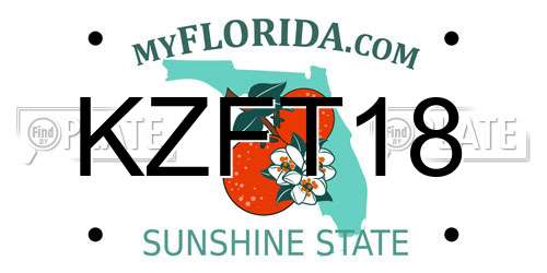 KZFT18 Florida License Plate