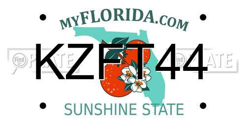 KZFT44 Florida License Plate