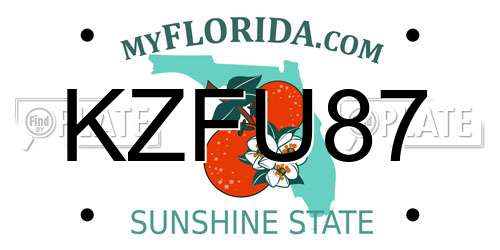 KZFU87 Florida License Plate