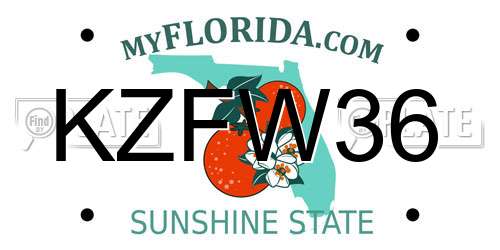 KZFW36 Florida License Plate