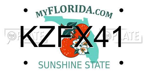 KZFX41 Florida License Plate
