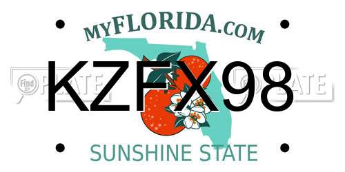 KZFX98 Florida License Plate