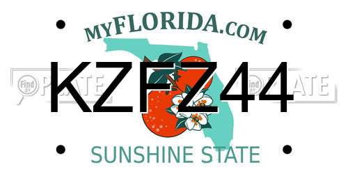 KZFZ44 Florida License Plate