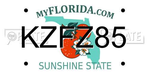 KZFZ85 Florida License Plate