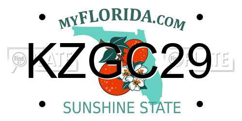 KZGC29 Florida License Plate