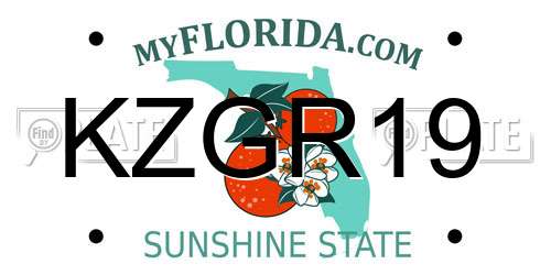 KZGR19 Florida License Plate
