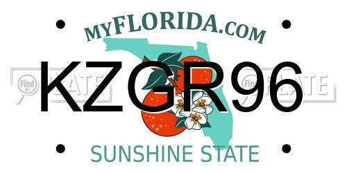 KZGR96 Florida License Plate