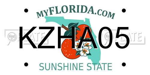 KZHA05 Florida License Plate