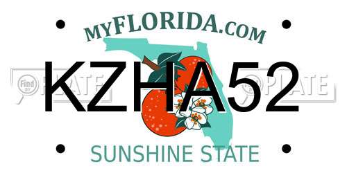 KZHA52 Florida License Plate
