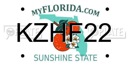 KZHF22 Florida License Plate