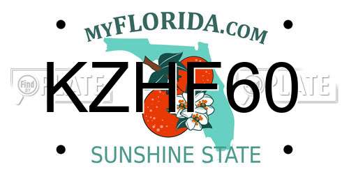 KZHF60 Florida License Plate