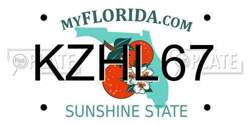 KZHL67 Florida License Plate
