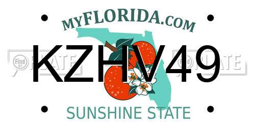 KZHV49 Florida License Plate
